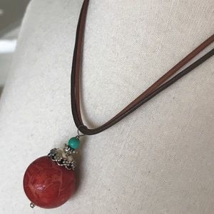 Two Toned Double Leather Necklace